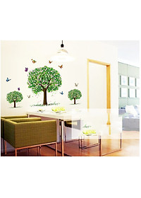 Decal Ba cây xanh mùa xuân Amy  DCX053 (70 x 115 cm)