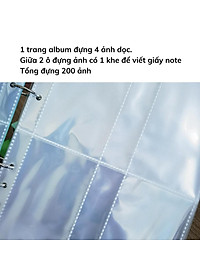 Album ảnh 6x9 đựng 200 tấm có ô ghi chú bìa nhựa Acrylic sắc màu để ảnh gia đình, binder đựng card Tú Vy Studio