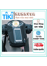 Túi treo đầu xe máy vải bố, túi ghi đông treo đầu xe máy chuyên dụng cho Grap,Goviet, bee, anh em xe ôm công nghệ- HENRYSA
