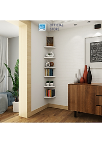 Bộ 3 Kệ Trang Trí Treo Góc Tường SIB DECOR Hình Cung Tròn KT111
