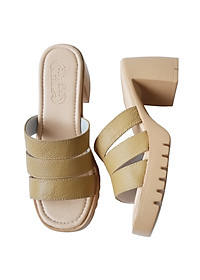 Dép Cao Gót Nữ BIGGBEN Da Bò Cao 8 Phân DCG100