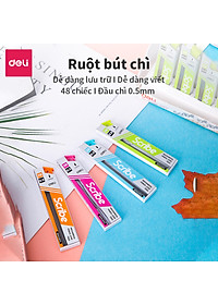 Ruột Bút Chì 0.5Mm Deli, Xanh Dương/Cam/Xanh Lục/Hồng - 2 Ống - E7003