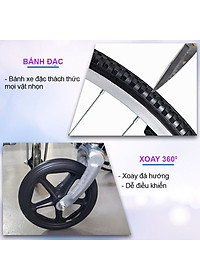 Xe lăn tay có đệm kèm bô vệ sinh, cho người già người bệnh, chấn thương gặp khó khăn trong việc đi lại S213-3+D