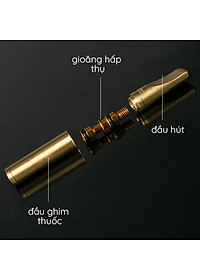 Tẩu Kim Loại  ZB362 Thiết Kế Nhỏ Gọn Đẹp Độc Lạ Màu Vàng Sang Trọng Cao Cấp