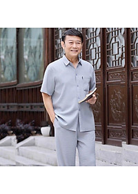 Bộ mặc nhà nam trung niên cho bố, đồ bộ quần áo người già