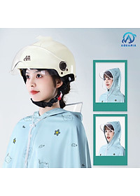 Áo Mưa Đơn Dày Dặn Kèm Kính Chống Gió Che Phủ Toàn Thân Không Thấm Nước Tiện Dụng Cho Nam Và Nữ
