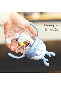 Bình Nước Có Ống Hút Cho Bé Tập Uống Có Van Chống Sặc Cao Cấp 300ml Bằng Nhựa PP Chịu Nhiệt Tốt Có Tay Cầm Tiện Lợi - HÀNG LOẠI 1- CHÍNH HÃNG MINIIN