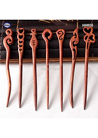 Trâm cài tóc bằng gỗ Cẩm Lai/Trắc (Đủ kiểu dáng) HH600 - phong cách cổ trang, điêu khắc sang chảnh HOT TREND cho nữ  - HAHANCO