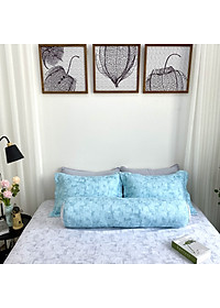 Bộ ga giường  KBedding by Everon KMTP 114 Microtencel Xám phối xanh (4 món)