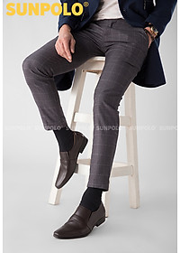 Giày tây nam da bò đế cao su mũi nhọn SUNPOLO TAY-07