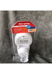 Ổ cắm hẹn giờ  Điện Quang ĐQ ESK MT06 WBL 13 ( Điều chỉnh cơ, 1 lỗ - 3 chấu, trắng – đen )