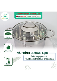 Bộ nồi chảo quánh inox FiveStar Plus 5 chiếc 3 lớp đáy liền inox 304 nắp kính, bảo hành 25 năm
