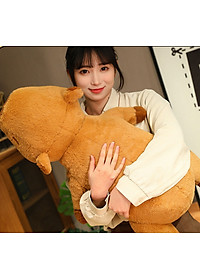 Thú nhồi bông capybara phom nằm đáng yêu - Size từ 60cm đến 90cm - Quà tặng gấu bông chuột lang chảy nước mũi có thể kéo ra được.