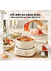 Nồi Điện Đa Năng BEAR SB-NL25L - Đế Rời Đun Sôi Siêu Nhanh Chiên Xào Hấp Dung Tích 2.5 Lít Công Suất 1000 W - Hàng Chính Hãng