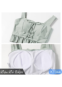 Bikini 3 chi tiết cao cấp, đồ bơi nữ dáng váy & quần sooc đùi rời, mẫu mới phom dáng đẹp, chất thun bơi dày dặn, mịn mát | KT044