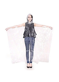 Áo Mưa Một Người Trong Suốt Có Nón Thời Trang, Nhựa EVA Sử Dụng Nhiều Lần MÀU VÀNG