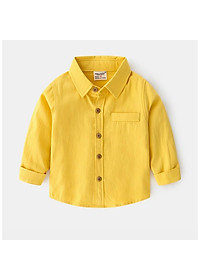 Áo sơ mi bé trai bé gái chất vải mềm trơn AS5