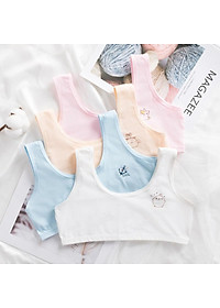 Bộ 5 áo lót học sinh nữ vải cotton dây bản to không đệm mút thoáng mát - ao lot hoc sinh nu day to