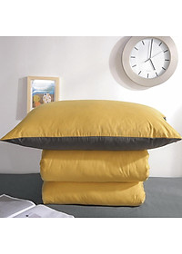 Bộ Chăn Ga Gối Cotton Tici LIDACO - Vàng Ga Xám