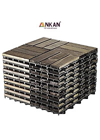 Vỉ Gỗ Lót Sàn Ban Công Thương Hiệu ANKAN Gu Màu Đen 12 Nan, Ván Lót Sàn Gỗ Tự Nhiên Dùng Để Lót Sân Vườn, Hồ Bơi, Phòng Spa, Siêu Bền, Chịu Nước Tốt, Chống Trơn Trượt, Tiêu Chuẩn Xuất Khẩu