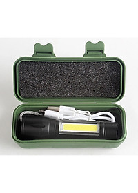 Đèn pin mini siêu sáng bỏ túi 2in1 có zoom xa gần kèm hộp đựng- Hàng chính hãng 