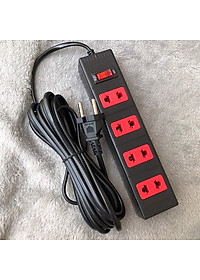 Ổ cắm Điện Quang ECO ĐQ ESK 2BR 42 ECO (4 lỗ 2 chấu, dây dài 2m màu đen đỏ )