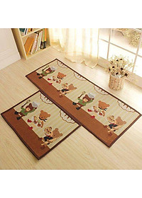 Bộ 2 thảm trải sàn nhà bếp mẫu mới cao cấp đế cao su chống trơn trượt tiện dụng - giao họa tiết và màu sắc ngẫu nhiên - Hàng Chất Lượng