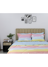 Bộ drap, áo gối Kèm mền chần Stefani chất Cotton nhung mềm mịn mát - màu sắc trẻ trung đủ kích thước mẫu mới 2024