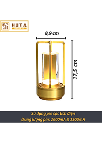  Đèn Bàn Led Quầy Bar HUTA RESNEN Cao Cấp Cảm Ứng Tích Điện Điều Chỉnh Ánh Sáng Vàng Trang Trí Quán Cà Phê, Nhà Hàng, Sự Kiện