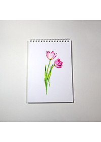 Sổ vẽ màu nước chuyên dụng A5 có vân, dòng cao cấp lên màu đẹp loang màu tự nhiên vẽ được cả chì, 15 tờ/cuốn chất giấy dày 300gsm nhập từ Ý không bị cong TIG373 Green Art - Hàng chính hãng