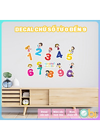 Decal Trang Trí Phòng Bé - Bảng Chữ Số từ 0 đến 9 Obi