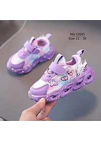 Giày thể thao bé gái có đèn LED phát sáng họa tiết Elsa thiên thần xinh xắn và dễ thương 1 2 3 4 5 tuổi phong cách GH45
