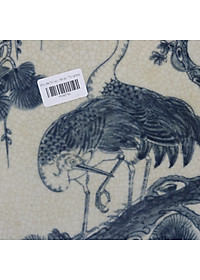 Đĩa Cảnh Men Rạn Bát Tràng Bọc Đồng Cao Cấp 35cm