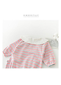 [121:H16] Body sọc ngang cổ thêu hoa và gấu hàng quảng châu đáng yêu cho bé gái