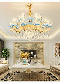 Đèn chùm ALACA pha lê trang trí nội thất sang trọng 15 tay - kèm bóng LED chuyên dụng