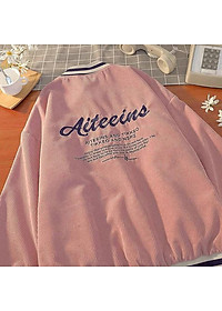 ÁO KHOÁC KAKI NHUNG GÂN Thêu Aiteeins (M2740 - Ảnh Thật)