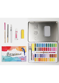 Lalunavn Màu Nước 48 màu Giorgione FULL màu Cao Cấp, Màu vẽ viên nén hạnh phúc - B56