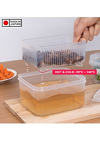 Bộ 3 hộp đựng thực phẩm Nakaya 1100ml vuông - nội địa Nhật Bản