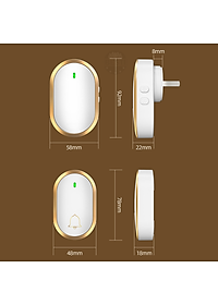 Chuông Cửa Không Dây Thông Minh Besti YBT01 (1 Nút Bấm, 1 Chuông ), Chống Nước, Khoảng Cách Sử Dụng Hiệu Quả 300M, 60 Loại Nhạc Chuông, 4 Mức Điều Chỉnh Âm Lượng - Hàng Chính Hãng