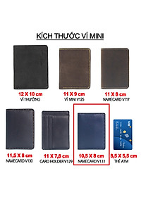 Ví namecard da bò V131, ví đựng thẻ card holder da thật nhỏ gọn, thương hiệu Bụi leather chuyên đồ da thật