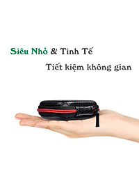 Hộp đựng tai nghe, cáp sạc Sợi Carbon Vuông cho phụ kiện di động (Có lưới bên trong) - Hàng chính hãng