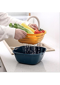 Set 6 Món Thau Rổ Nhựa PP Tiện Lợi Xếp Chồng Được Lên Nhau Giúp Ráo Nước Khi Sử Dụng