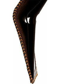 Ví nam da bò Huy Hoàng đan viền màu nâu HT2136