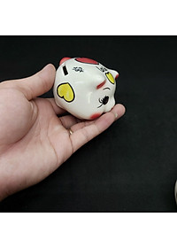 Combo 2 Con HEO ĐẤT Tiết Kiệm Gốm Men Sứ Bát Tràng cao cấp - Size MINI Màu TRẮNG SỮA, Heo Phong thủy Thu Hút Tài Lộc, May Mắn - Lợn Đất chưng bàn làm việc, bàn học, trang trí nội thất, giải hạn