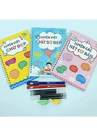 Bộ 3 sách luyện các nét cơ bản, viết chữ số đẹp 