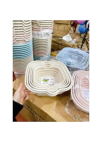 Combo Thau Rỗ 6 Món Đựng Rau Củ Quả Đa Năng Nhiều Cỡ Chất Liệu Nhựa PP Nguyên Sinh An Toàn - Hàng chính hãng