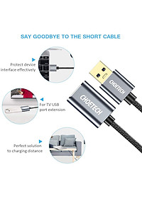 Dây Cáp Nối Dài USB 3.0 Dài 2M CHOETECH XAA001-BK - Hàng Chính Hãng