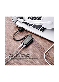Dây USB 2.0 UGREEN US205 mở rộng sang đồng thời 2 cổng 3.5mm cho tai nghe + mic (DISABLE) - Hàng chính hãng