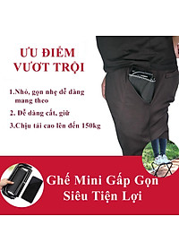 Ghế Mini Gấp Gọn KUNBE Phù Hợp Du Lịch Dã Ngoại Cắm Trại Câu Cá Đợi Chờ Tàu Xe