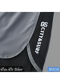 Quần bơi nam 2 lớp cao cấp, phong cách boxer ống ngắn rộng rãi, họa tiết da cá nam tính, lớp trong thun bơi co giãn, lớp ngoài trượt nước dày dặn nhanh khô | BN026